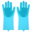 Ranpo (Blue) Magic Silicone Rubber Dish Washing Gloves Kitchen Pet Bath Cleaning Scrubber 13