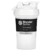 BlenderBottle Classic V2 Shaker Flasche für Proteinshakes und Pre-Workout, 600ml, Weiß