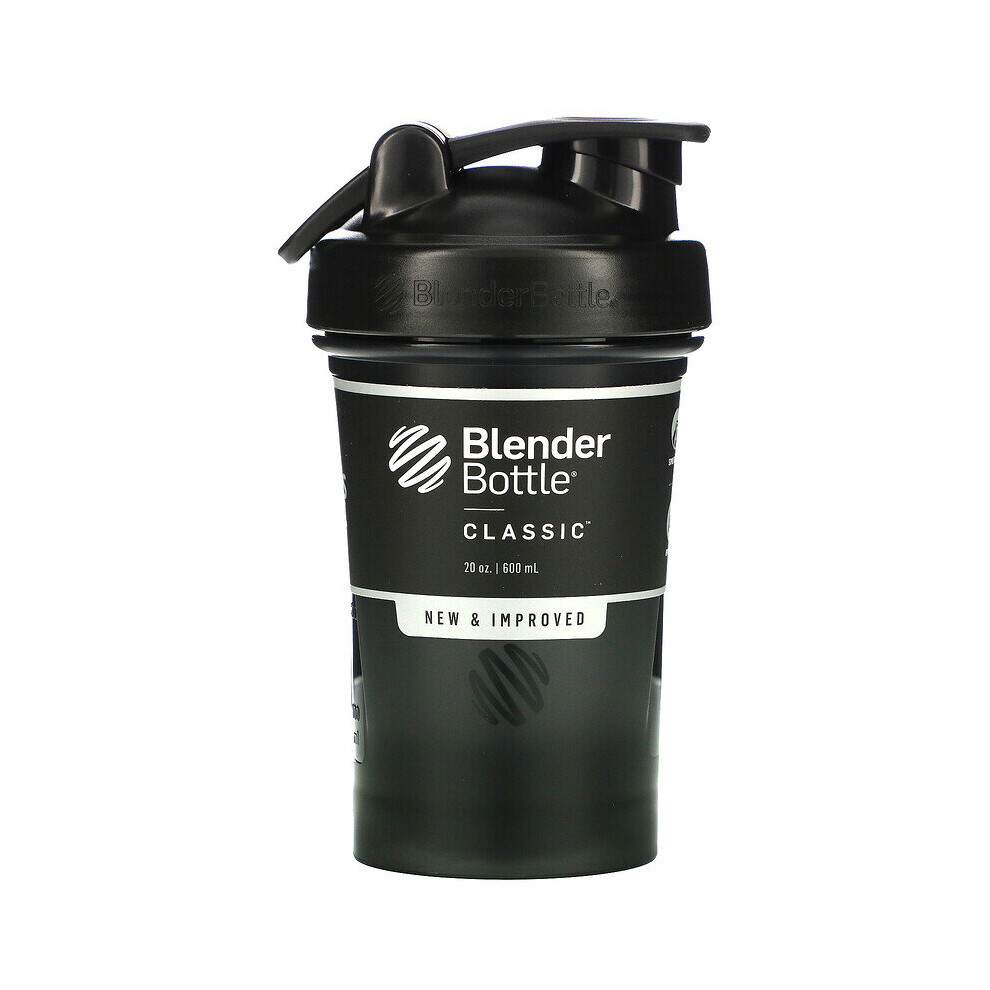 Blender Bottle Black Classic With Loop, 20 Oz (600 Ml)