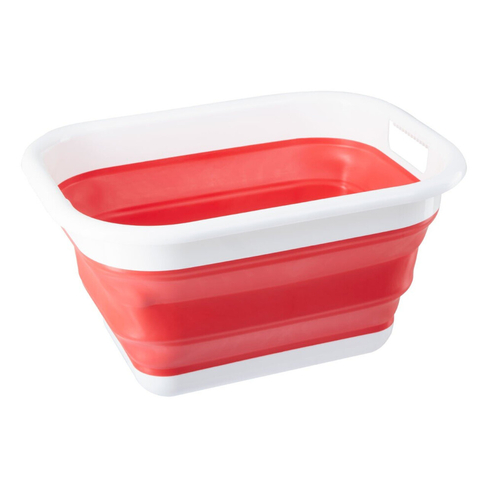 Premier Housewares Collapsible Laundry Basket Red/White