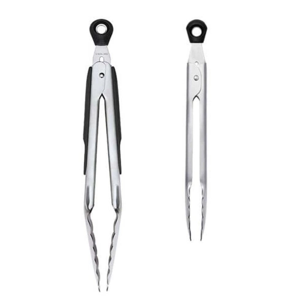 OXO Stainless Steel Kitchen Tongs Set of 2 Piece Silver/Black