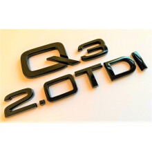 GLOSS BLACK Q3 2.0TDI TDI BADGE REAR BOOT TRUNK FITS AUDI Q3 MODELS