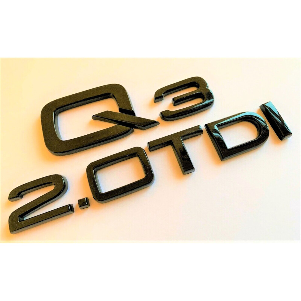 Autocc Gloss Black Q3 2.0Tdi Tdi Badge Rear Boot Trunk Fits Audi Q3 Models