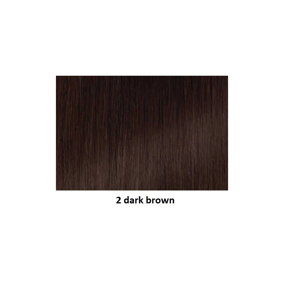 (2 DARK BROWN) Sleek Fashion 100% Human Hair Wig Style CHANELLE With Free Wig Cap UK Free Post