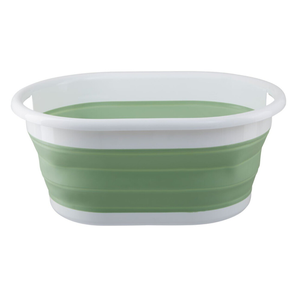 Premier Housewares Collapsible Laundry Basket Green/White