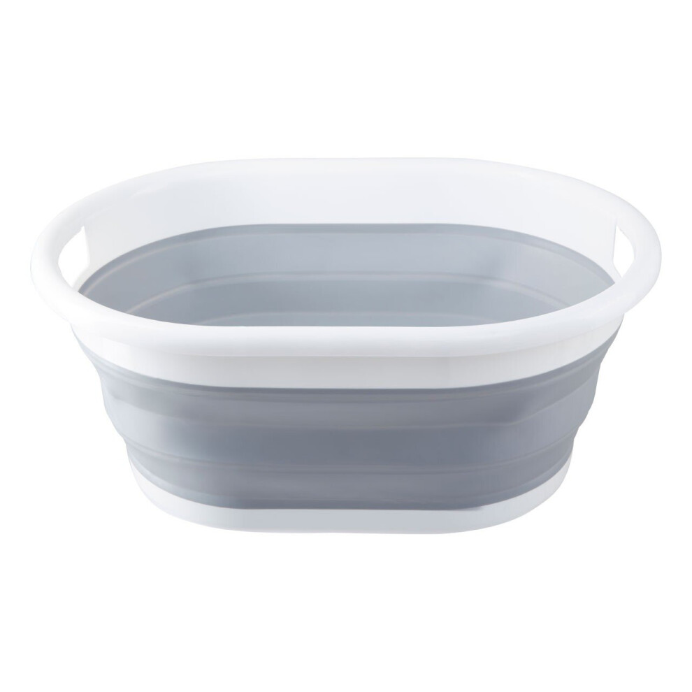 Premier Housewares Collapsible Large Laundry Basket Grey/White