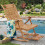 Chaise longue pliante en bambou avec massage Repose-pieds 8