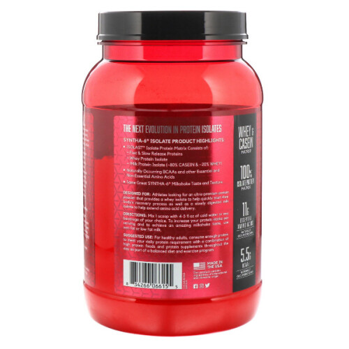 BSN BSN, Syntha-6 Isolate, Protein Powder Drink Mix, Strawberry, 912g 2