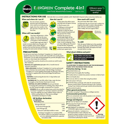 Miracle-Gro (100m2 Spreader) Miracle-Gro EverGreen Complete 4 in1 Care 2