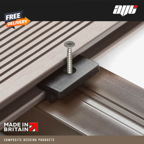 500 Composite Decking Clips Fixings T-clips Plastic Fasteners 2