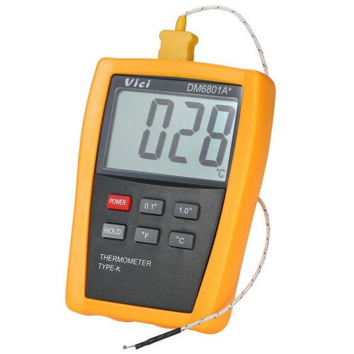 DM6801A+ Mini LCD Digital Thermometer Temperature Meter Tester with K-type Thermocouple 2