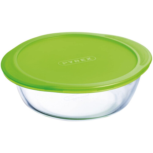 Pyrex Pyrex Microwave Safe Classic Round Glass Dish with Vented Lid 2.3L 1