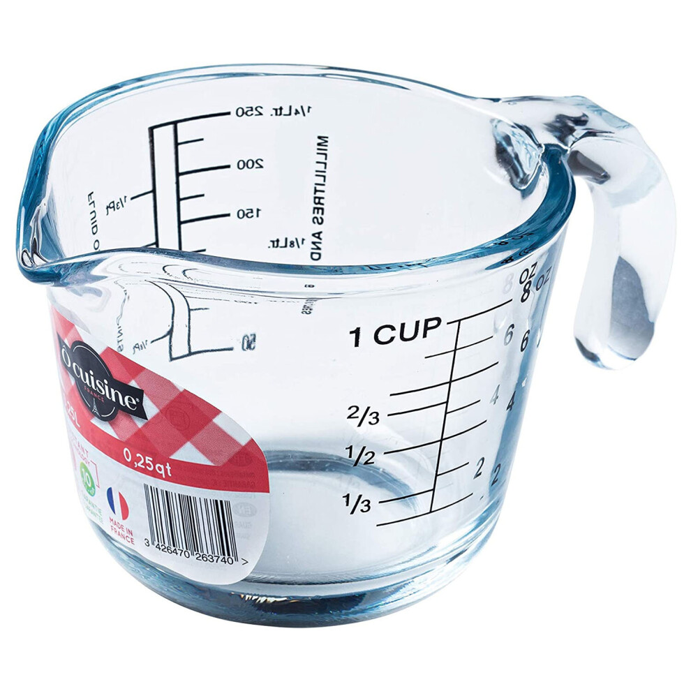 O'Cuisine Kitchen Glass Measuring Jug Microwave and Oven Safe 250ml