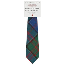 Boys All Wool Tie Woven And Made in Scotland in Stewart of Appin Hunting Ancient Tartan