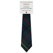 Boys All Wool Tie Woven And Made in Scotland in Stewart Hunting Modern Tartan