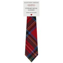 Boys All Wool Tie Woven And Made in Scotland in Stewart Royal Modern Tartan
