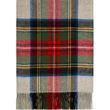 Modern Lambswool Warm and Soft Throw Blanket Silver Dress Tartan Rug Sofa Blanket Plaid Travel Blanket