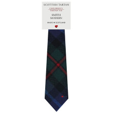 Boys All Wool Tie Woven And Made in Scotland in Smith Modern Tartan