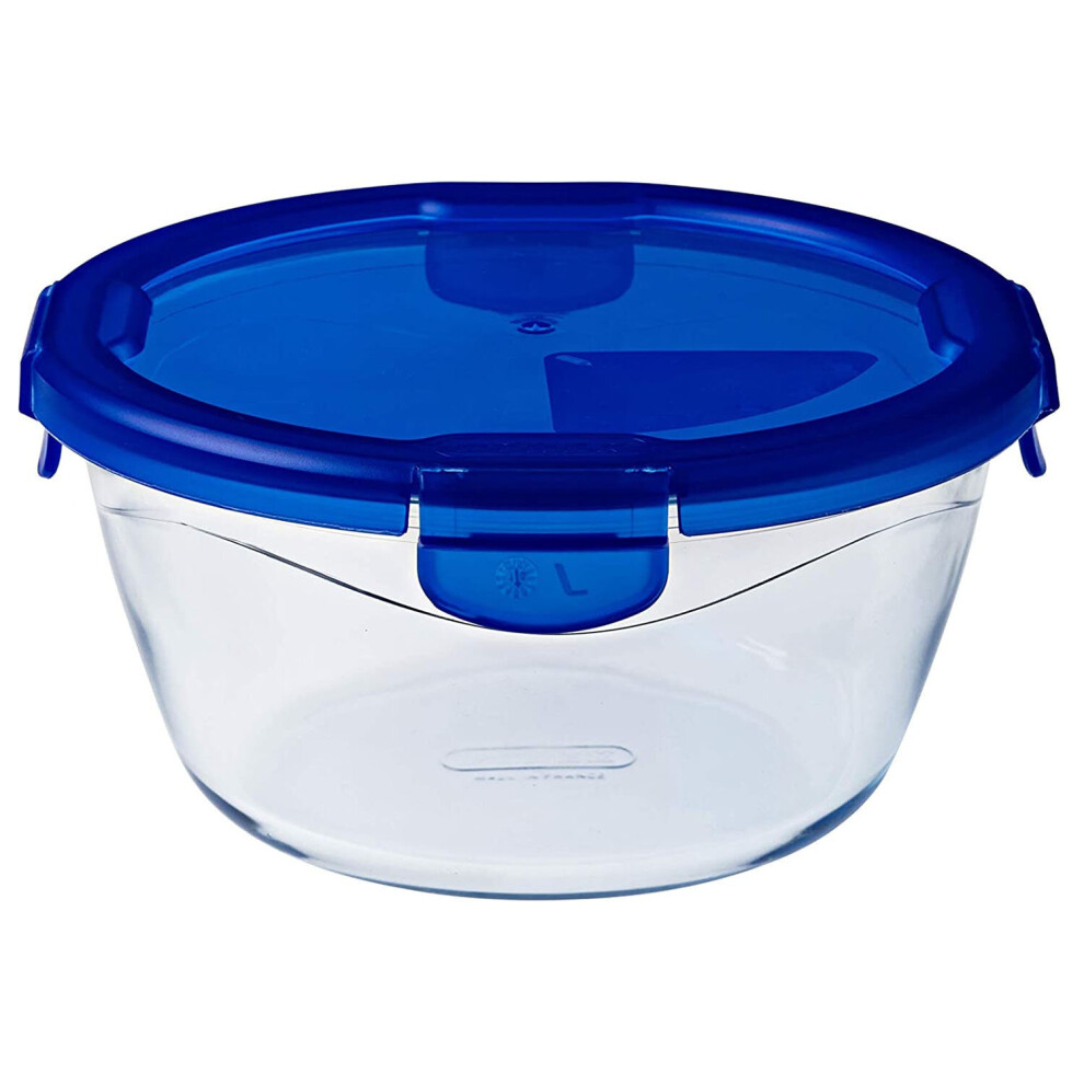 Pyrex Easy Wash Cook & Go Round Container with Lid Small 700ml Blue
