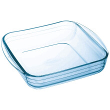 Pyrex O'Cuisine Kitchen Glass Square Roaster 25 x 22cm 1.6 Litre Clear