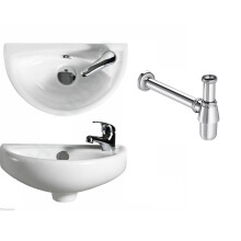 STANDARD CHROME BRASS ROUND BOTTLE TRAP & TAP & WASTE BATHROOM BASIN SINK 1 1/4"