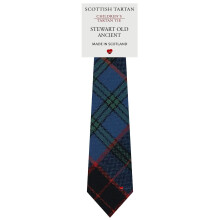 Boys All Wool Tie Woven And Made in Scotland in Stewart Old Ancient Tartan