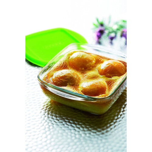 Pyrex Pyrex Classic Square Glass Dish with Vented Lid 1L Green 2