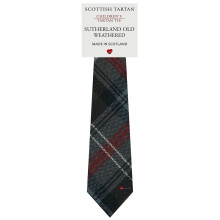 Boys All Wool Tie Woven And Made in Scotland in Sutherland Old Weathered Tartan