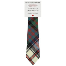 Boys All Wool Tie Woven And Made in Scotland in MacDonald Dress Ancient Tartan