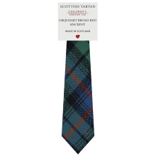 Boys All Wool Tie Woven And Made in Scotland in Urquhart Broad Red Ancient Tartan