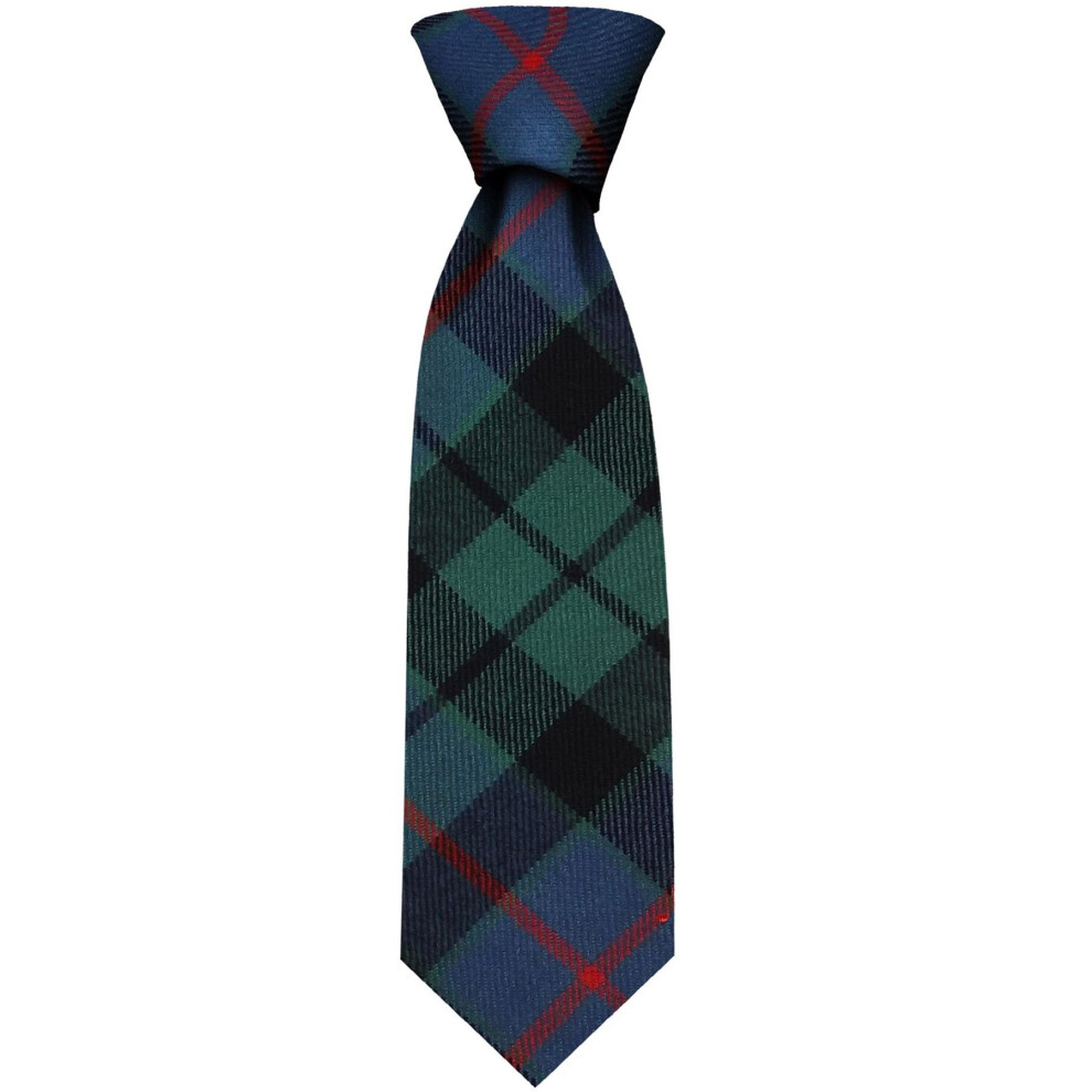 Gents Neck Tie Morrison Green Ancient Tartan Lightweight Scottish Clan Tie