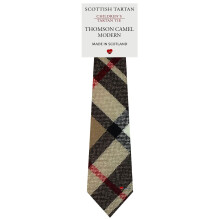 Boys All Wool Tie Woven And Made in Scotland in Thomson Camel Modern Tartan