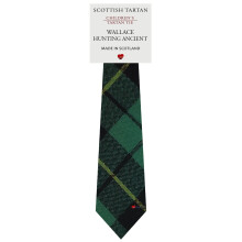 Boys All Wool Tie Woven And Made in Scotland in Wallace Hunting Ancient Tartan