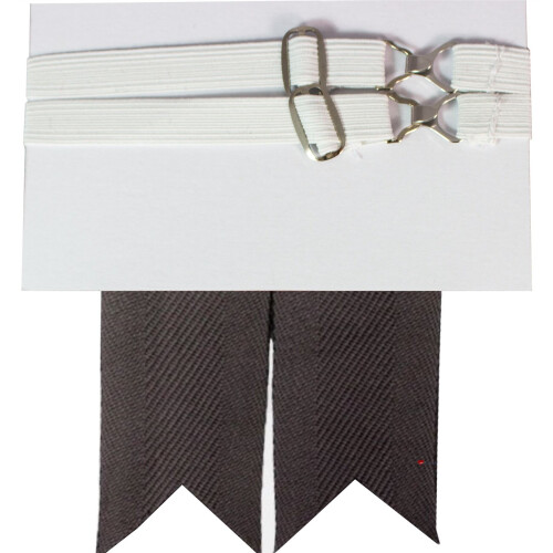 (Stealth Grey) Boys Kilt Flash Single Garter Plain Pure Wool 1