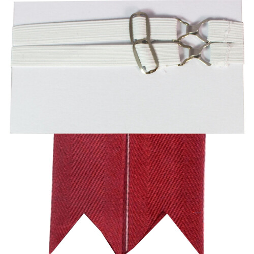 (Red Weathered) Boys Kilt Flash Single Garter Plain Pure Wool 2