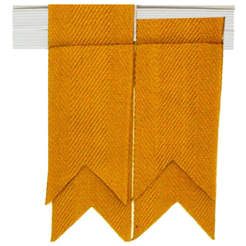 (Gold) Boys Kilt Flash Single Garter Plain Pure Wool