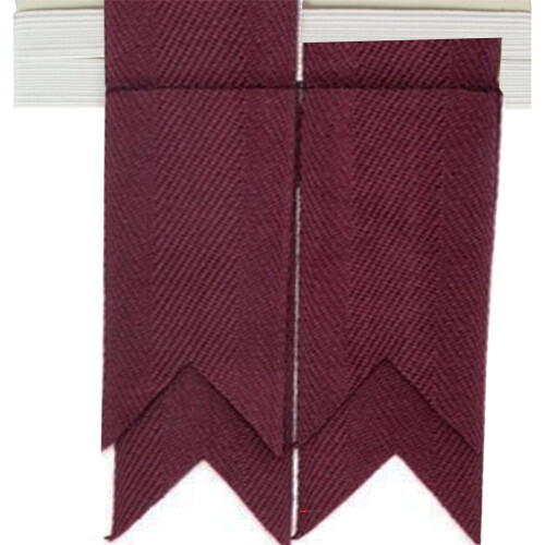 (Maroon) Boys Kilt Flash Single Garter Plain Pure Wool 1