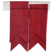 (Red Weathered) Boys Kilt Flash Single Garter Plain Pure Wool