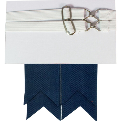 (Navy Blue) Boys Kilt Flash Single Garter Plain Pure Wool 2