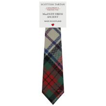 Boys All Wool Tie Woven And Made in Scotland in MacDuff Dress Ancient Tartan