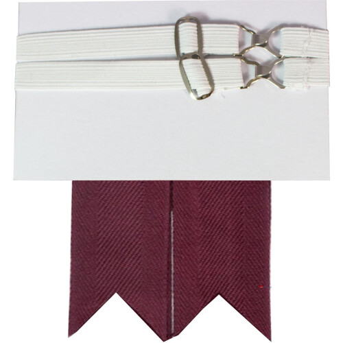 (Maroon) Boys Kilt Flash Single Garter Plain Pure Wool 2