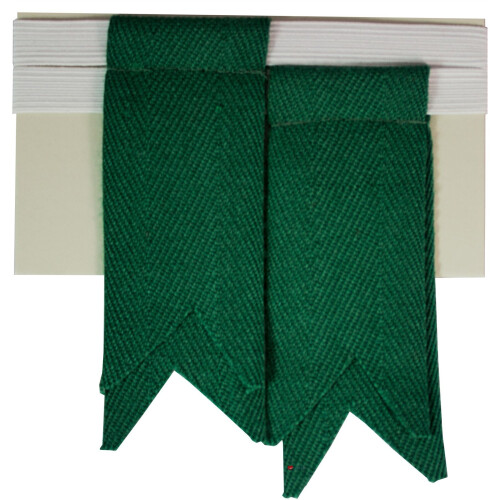 (Green Ancient) Boys Kilt Flash Single Garter Plain Pure Wool