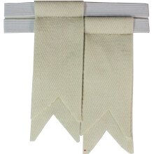 (Off White) Boys Kilt Flash Single Garter Plain Pure Wool