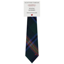 Boys All Wool Tie Woven And Made in Scotland in Young Modern Tartan