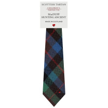 Boys All Wool Tie Woven And Made in Scotland in MacDuff Hunting Ancient Tartan