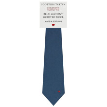 Boys All Wool Tie Woven And Made in Scotland in Plain Ancient Blue