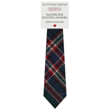 Boys All Wool Tie Woven And Made in Scotland in MacFarlane Hunting Modern Tartan