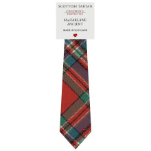 Boys All Wool Tie Woven And Made in Scotland in MacFarlane Ancient Tartan
