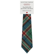 Boys All Wool Tie Woven And Made in Scotland in MacFarlane Hunting Ancient Tartan