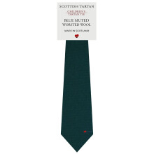 Boys All Wool Tie Woven And Made in Scotland in Plain Muted Blue